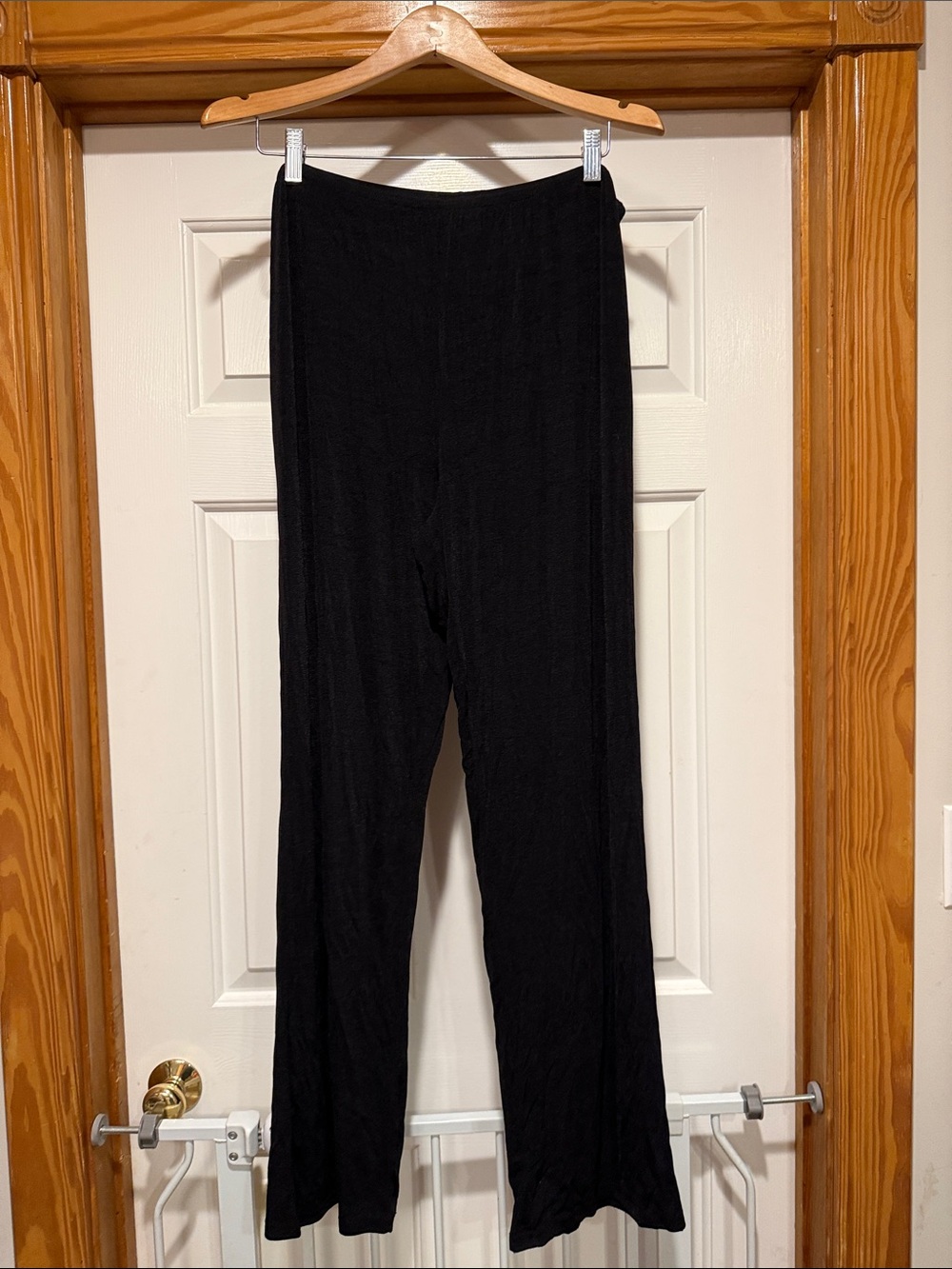 Jaclyn Smith Black Wide-Leg Knit Pull-On Pants